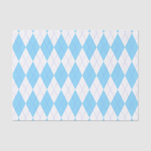 Pastel Blue and White Argyle Pattern Tissue Paper