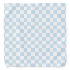 Pastel Blue and White Checkerboard Bandana