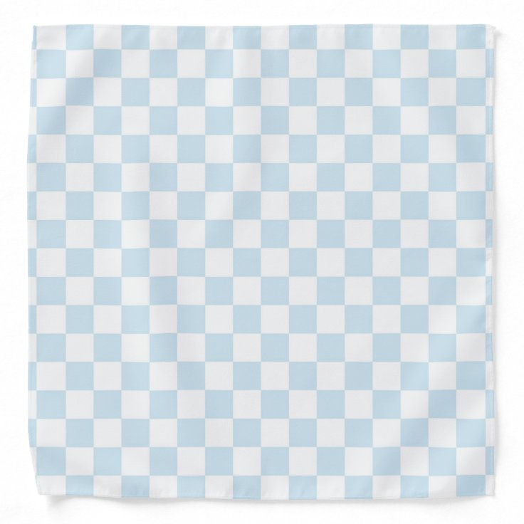 Pastel Blue and White Checkerboard Bandana | Zazzle