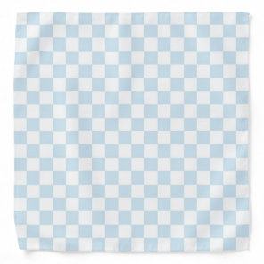 Pastel Blue and White Checkerboard Bandana