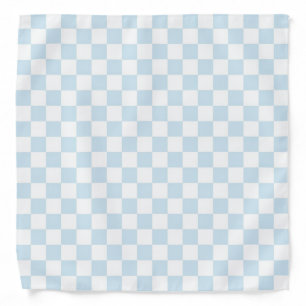 Pastel Blue and White Checkerboard Bandana