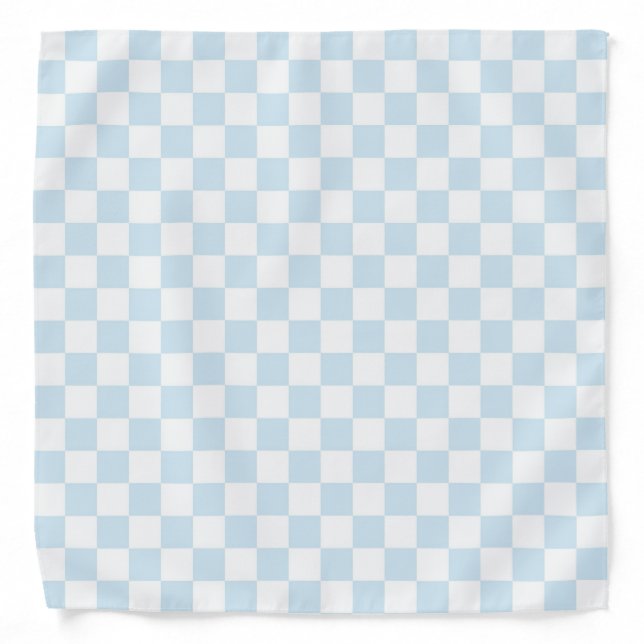 Pastel Blue and White Checkerboard Bandana (Front)