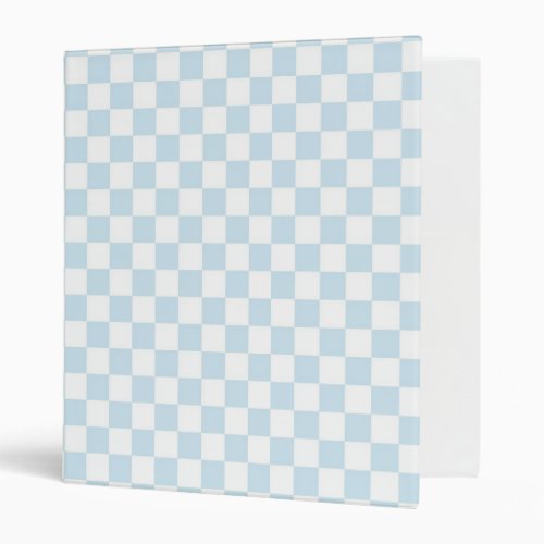 Pastel Blue and White Checkerboard Binder