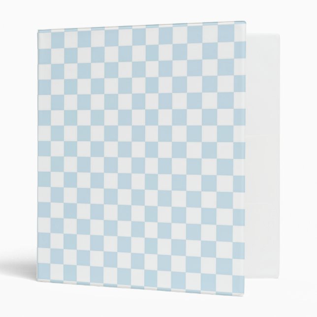 Pastel Blue and White Checkerboard Binder (Front/Inside)