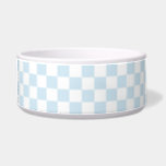 Pastel Blue and White Checkerboard Bowl<br><div class="desc">Blue and White Checkers pattern
 Baby Blue and White Checkerboard pattern
 Powder Blue and White Checked pattern
 White and Blue Checks</div>