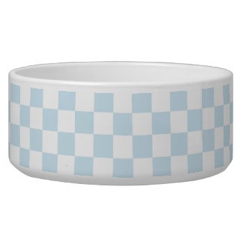 Pastel Blue And White Checkerboard Bowl by sumwoman at Zazzle