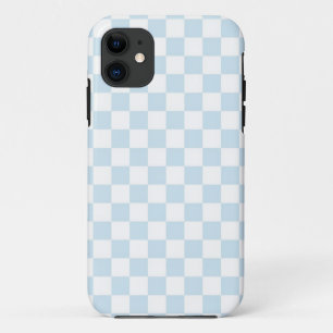 Pastel Blue and White Checkerboard iPhone 11 Case