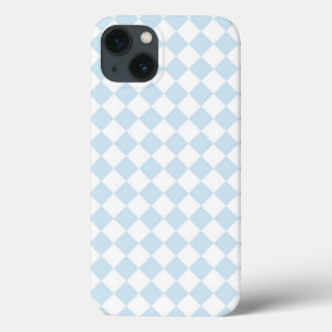 Pastel Blue and White Checkerboard iPhone 13 Case