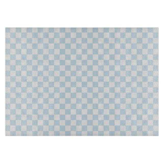 Pastel Blue and White Checkerboard Cutting Board (Front)