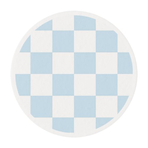 Pastel Blue and White Checkerboard Edible Frosting Rounds