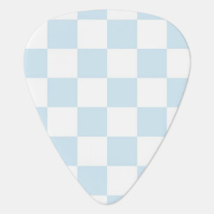Pastel Blue and White Checkerboard Guitar Pick
