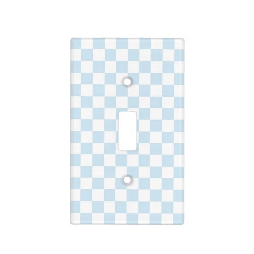 Pastel Blue and White Checkerboard Light Switch Cover