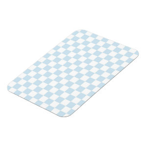 Pastel Blue and White Checkerboard Magnet