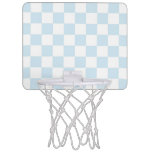 Pastel Blue And White Checkerboard Mini Basketball Hoop at Zazzle