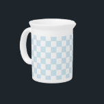 Pastel Blue and White Checkerboard Pitcher<br><div class="desc">Blue and White Checkers pattern
 Baby Blue and White Checkerboard pattern
 Powder Blue and White Checked pattern
 White and Blue Checks</div>