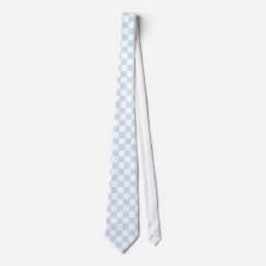 Pastel Blue and White Checkerboard Tie