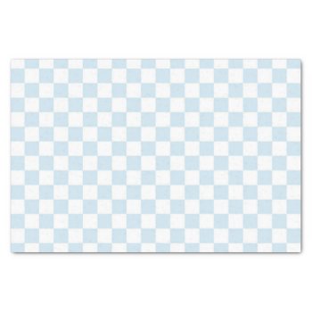 Pastel Blue And White Checkerboard Tissue Paper by sumwoman at Zazzle