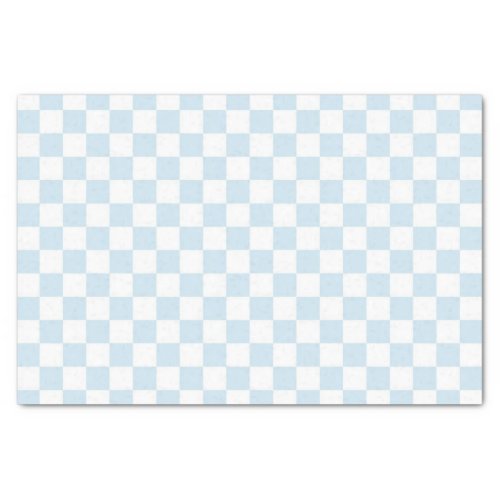 Pastel Blue and White Checkerboard Tissue Paper