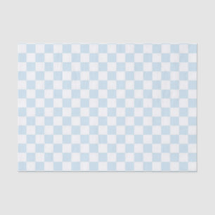 Pastel Blue and White Checkerboard Tissue Paper