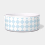 Pastel Blue and White Diamond Checkered Pattern Bowl<br><div class="desc">Blue and White Diamond shaped Check pattern
 Baby Blue and White diamond shape Checkerboard pattern
 Powder Blue and White diamond Checked pattern
 White and Blue diamond Checks</div>