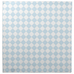 Pastel Blue and White Diamond Checkered Pattern Napkin