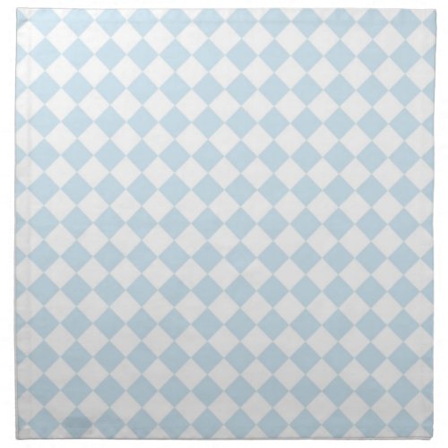 Pastel Blue and White Diamond Checkered Pattern Napkin