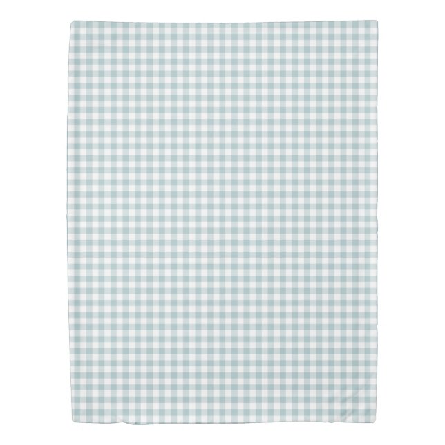 Pastel Blue and White Gingham Pattern Duvet Cover (Front)