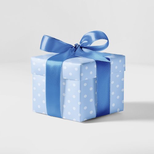 Pastel Blue and White Small Polka Dot Wrapping Paper