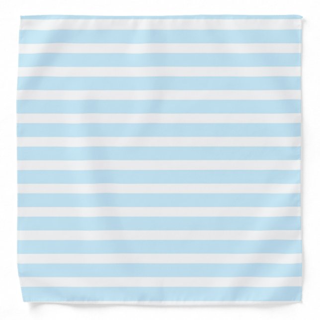 Pastel Blue and White Stripes Bandana (Front)