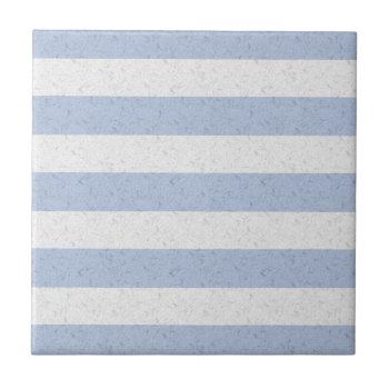 Pastel Blue And White Stripes Tile by MHDesignStudio at Zazzle