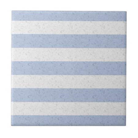 Pastel Blue And White Stripes Tile