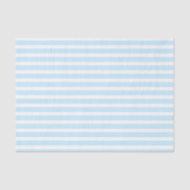 Pastel Blue and White Stripes Tissue Paper (Front)