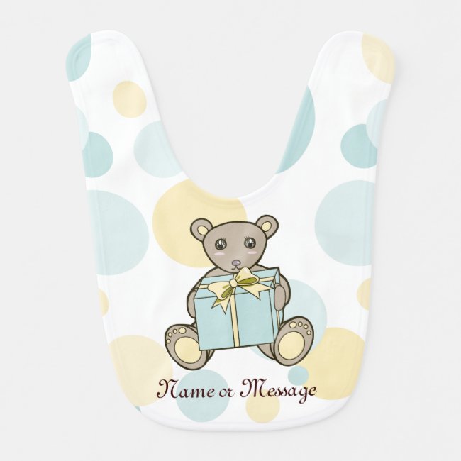 Pastel Blue and Yellow Cute Teddy Bear Baby