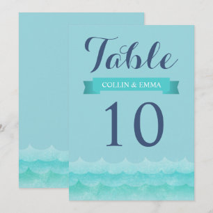 Pastel Blue At Sea Nautical Wedding Table Numbers