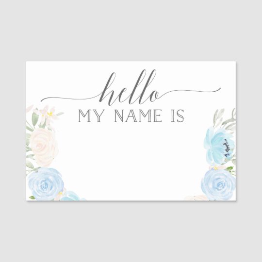 Pastel Blue Baby Shower Name Tag