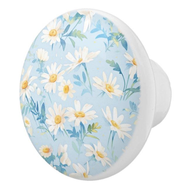 Pastel Blue Beauty Ceramic Knob (Right)