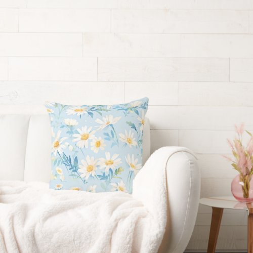 Pastel Blue Beauty Throw Pillow