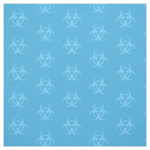 Pastel Blue Biohazard Symbol Fabric