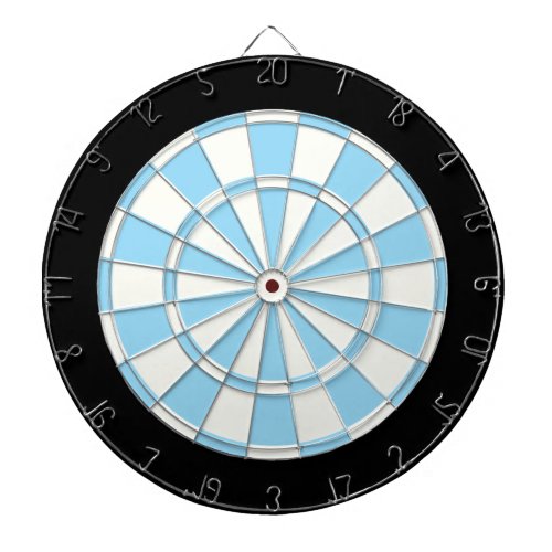 Pastel Blue Black And White Dartboard