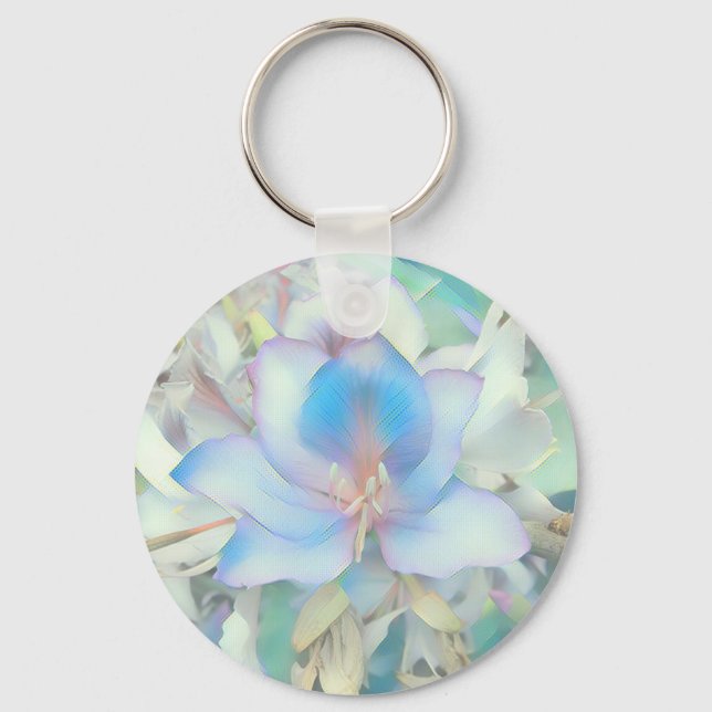 Pastel Blue Blossom Keychain (Front)