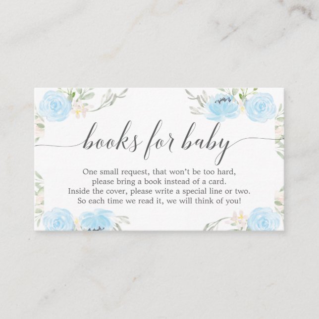 Pastel Blue Book Request Baby Shower Invitation (Front)