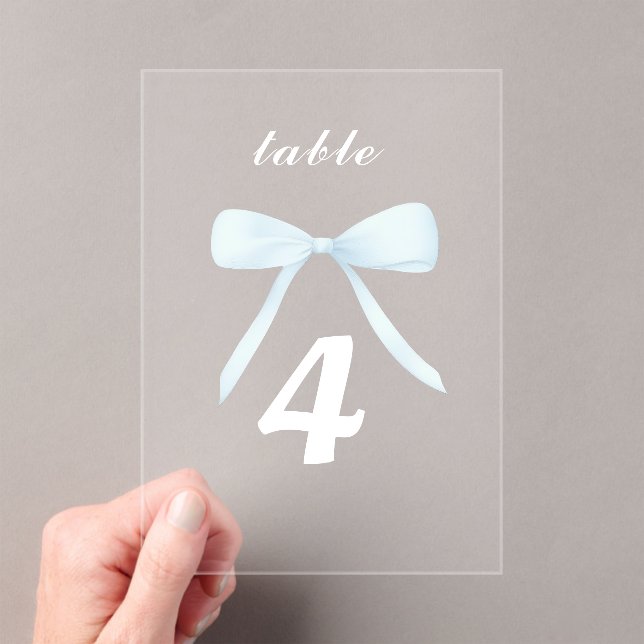 pastel blue bow Table Numbers (Insitu (Handheld))