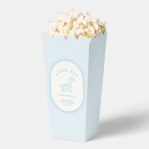 Pastel Blue Boy Dinosaur Popcorn Baby Shower Favor Boxes