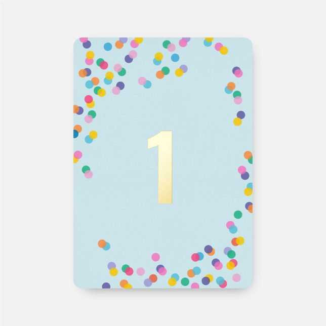 Pastel Blue Boy First Birthday Confetti Gold Foil Invitation (Creator Uploaded)