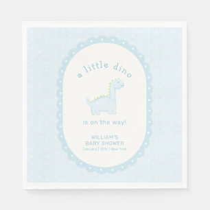 Pastel Blue Boy Prehistoric Dinosaur Baby Shower  Napkins