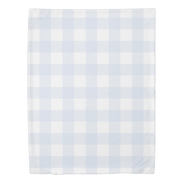 Pastel Blue Buffalo Check Duvet Cover (Front)
