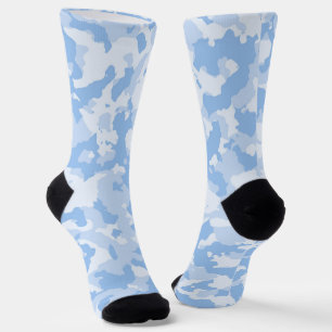 Pastel Blue Camo Camouflage Pattern   Socks