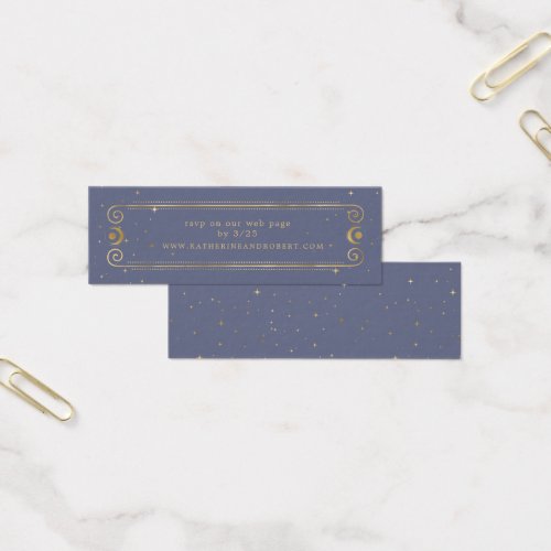 Pastel Blue Celestial Gold Wedding Website Card