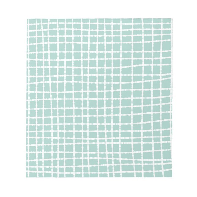 Pastel Blue Check Pattern Delicate and Functional Notepad (Front)