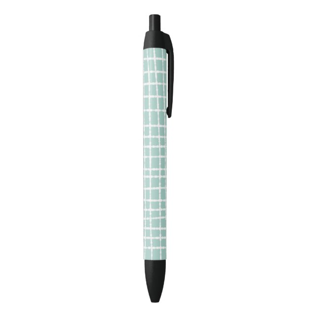 Pastel Blue Check Pattern Smooth and Stylish Pen (Bottom (Vertical))